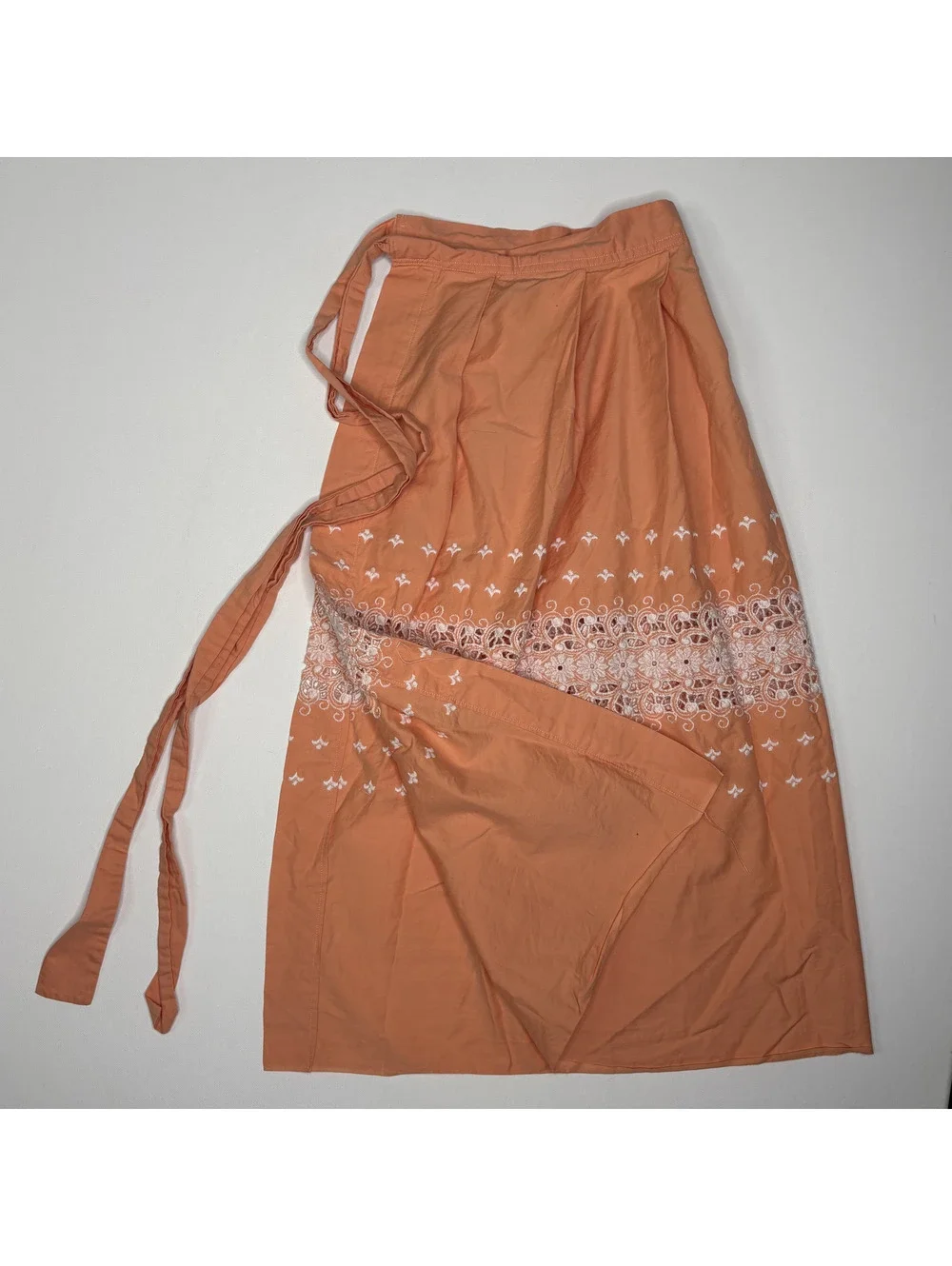 Vintage Terracotta Lace Trim Tiered Prairie Apron